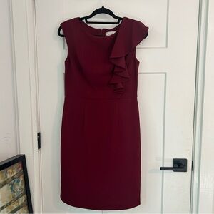 Jessica Howard maroon Cap Sleeve Sheath Dress Elegant Christmas party dress